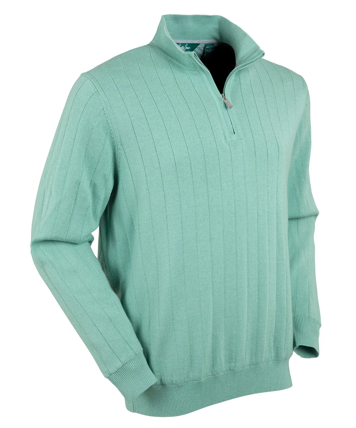 Signature Merino Lined Quarter-Zip Mock Neck Wind Sweater