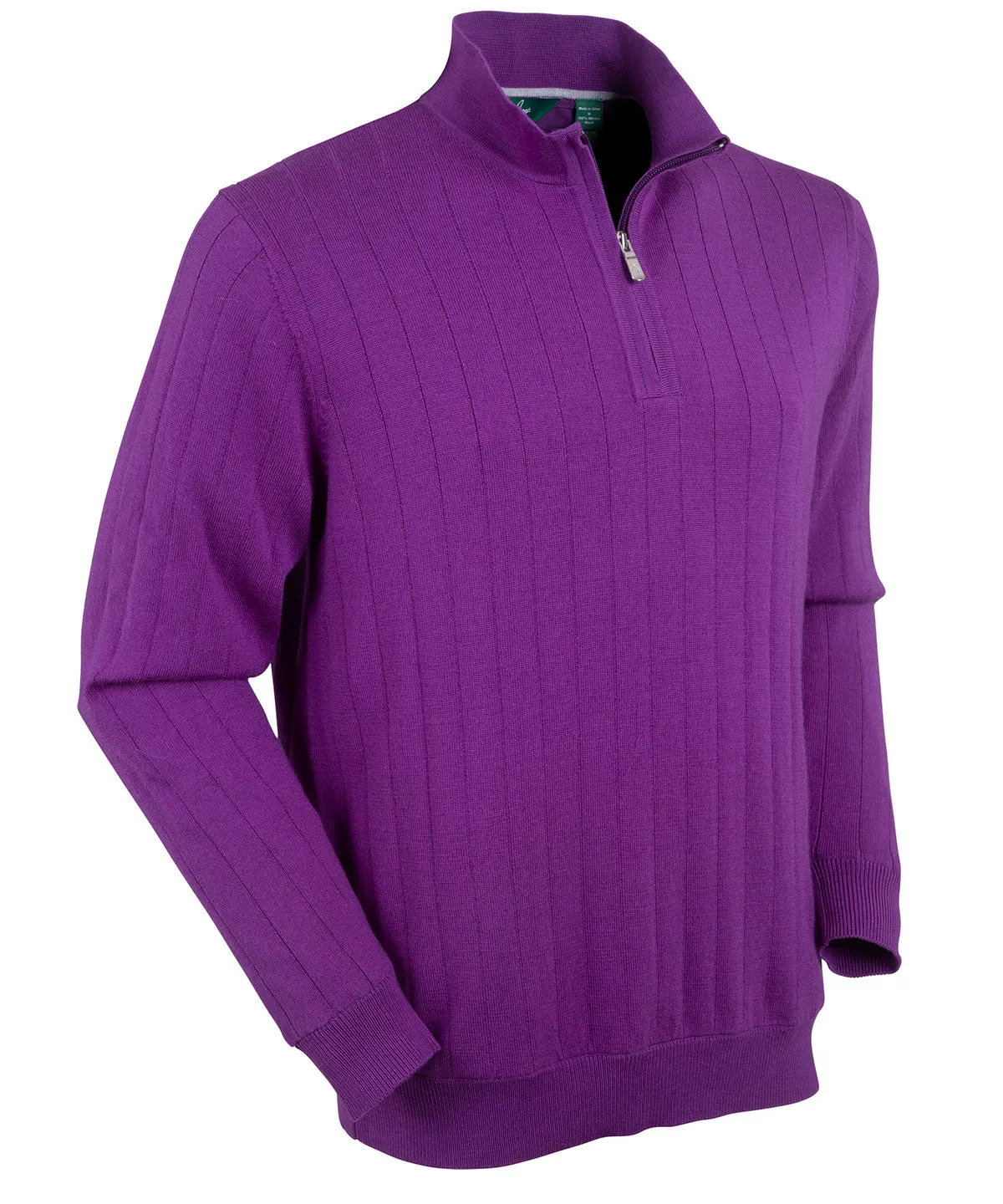 Signature Merino Lined Quarter-Zip Mock Neck Wind Sweater