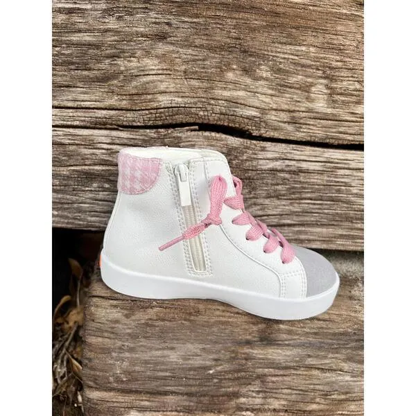 StyleChild Taylor Hightop Sneaker, Pink Plaid