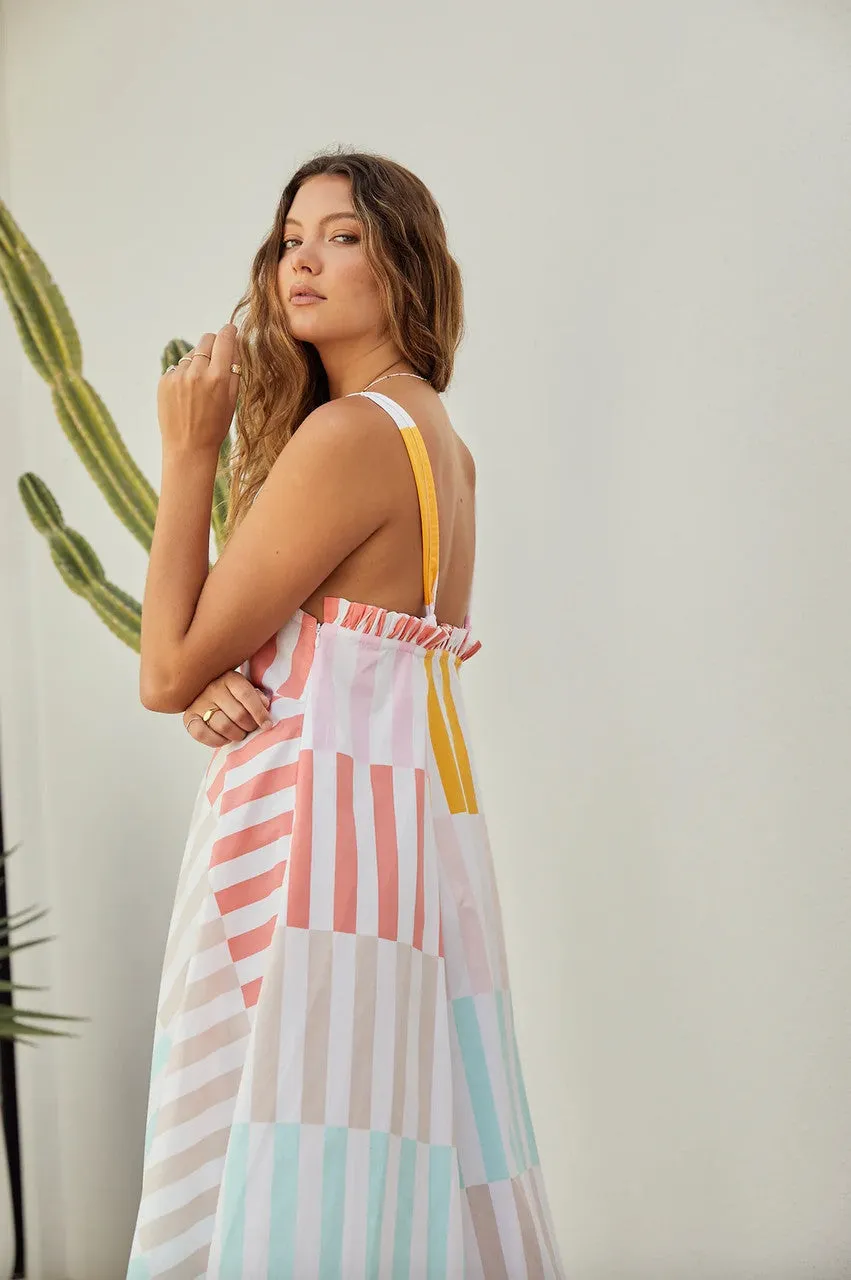 Susie  Dress - Multi Stripe