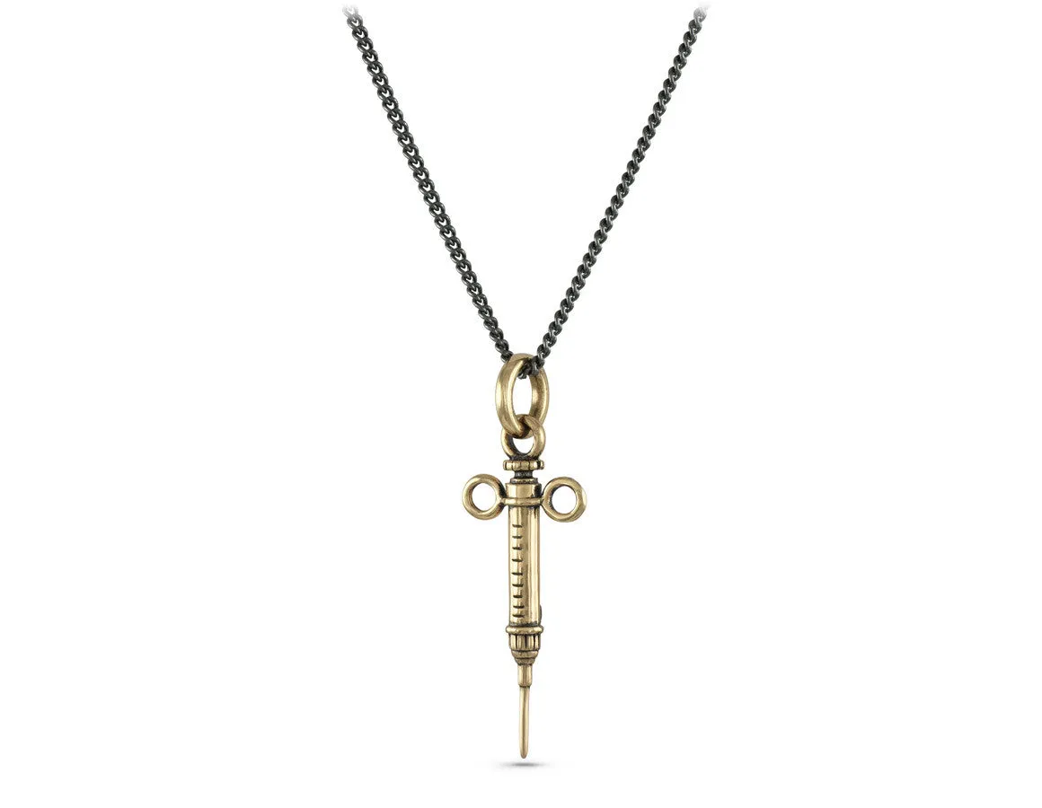 Syringe Necklace - Bronze