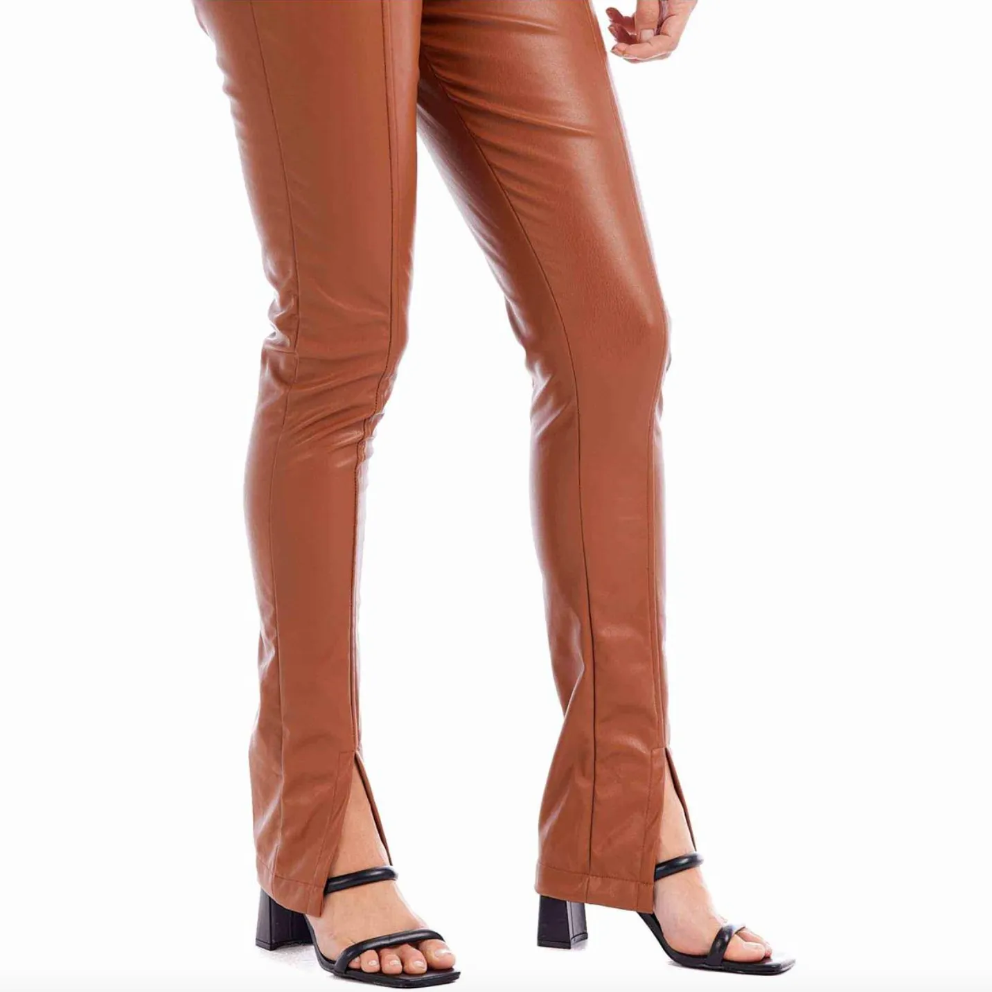 Tan Ander Slit Leggings