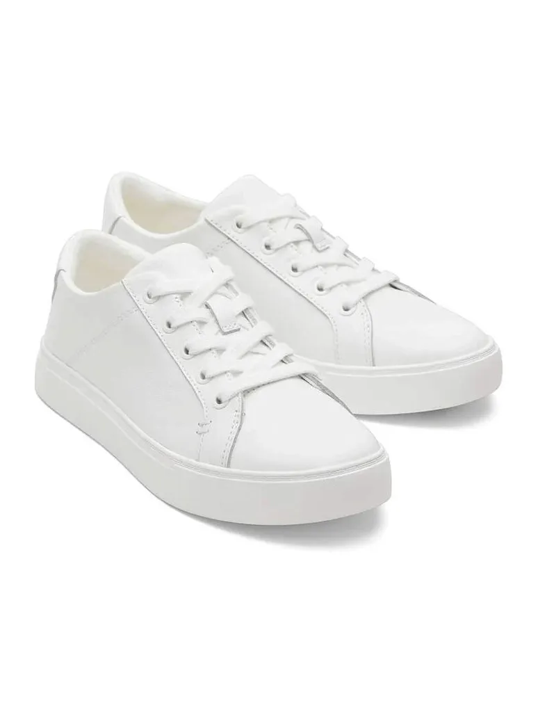 TOMS Kameron Lace-Up Sneaker in White Leather