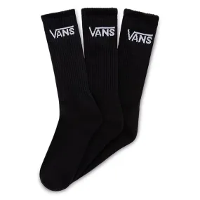 Vans Classic 3 Pack Black Crew Socks - Unisex