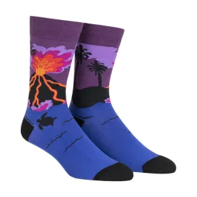 Volcanoes crew socks for men