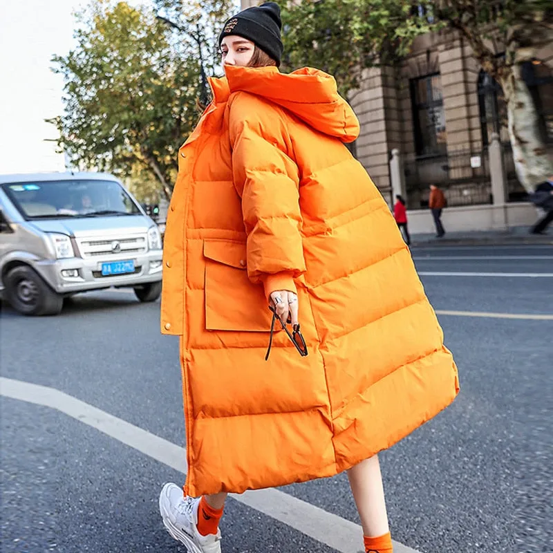 Winter Coat Women 2019 New Winter Jacket Women Long Down Parka Hooded White Duck Down Jacket Thick Warm Female Loose Down Coat