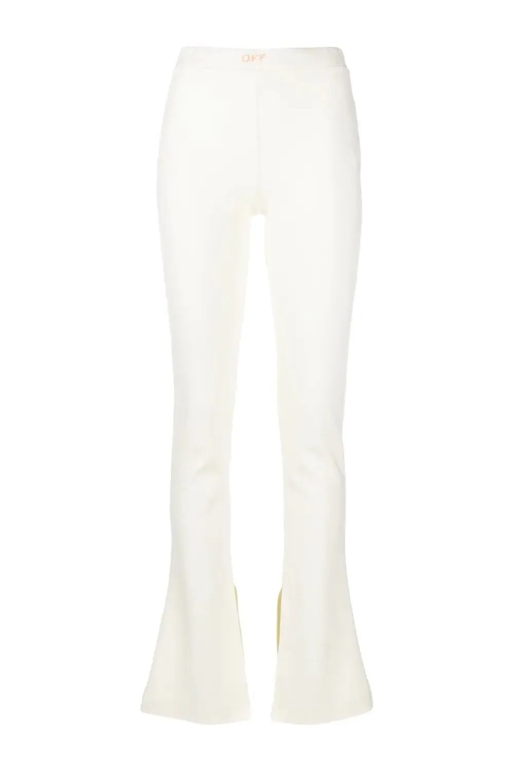 Womens Sleek Split Leggings Ivory White 