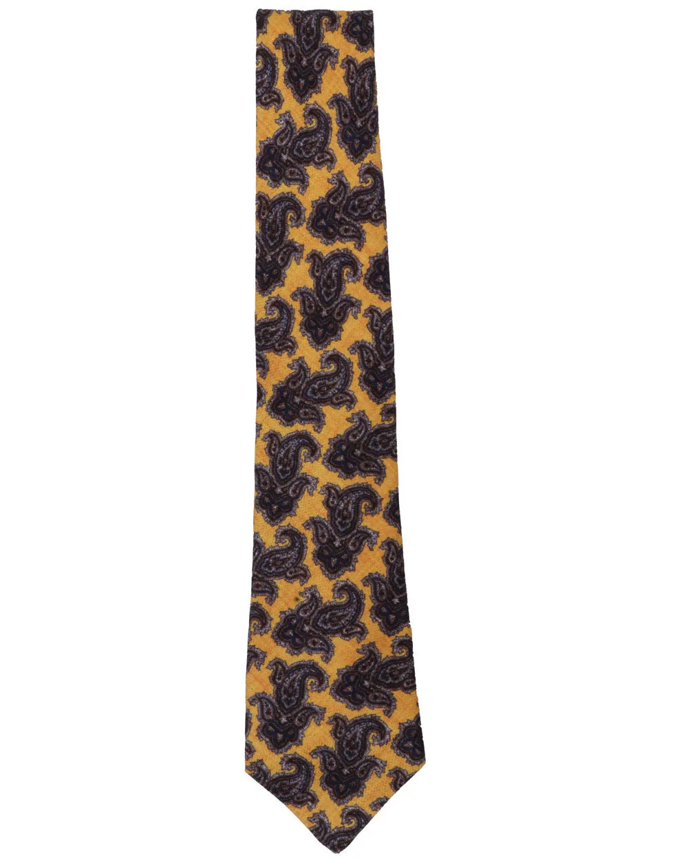 Yellow and Brown Floral Paisley Tie