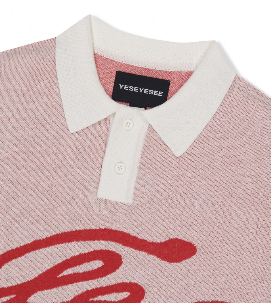 YESEYESEE  |Street Style Logo Knitted Polo Shirts Polos