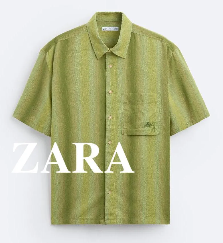 ZARA  |Stripes Short Sleeves Shirts