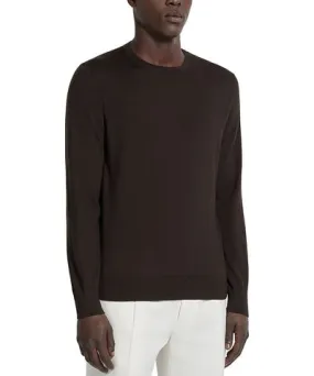 Zegna Khaki Cashseta Crewneck Sweater